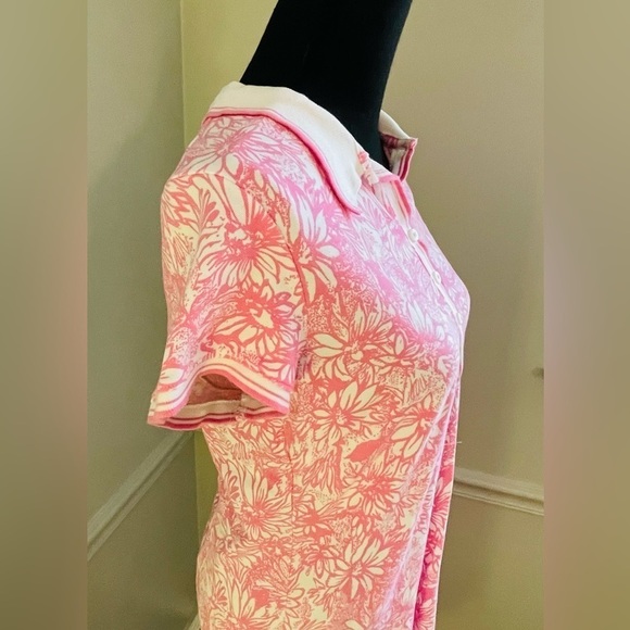 TALBOTS Pink White Casual Shirt Dress Size S - Picture 4 of 10